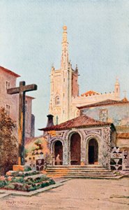 Klostret i Bussaco (färglitografi)