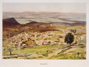 Akvarell av Stanley Inchbold, föreställande Nazareth i Palestina 1906