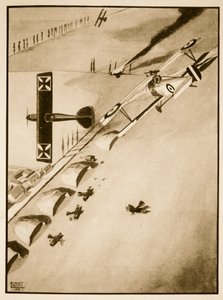 Överste Bishop Gains his V.C, illustration från "Flying Memories" av John Hamilton
