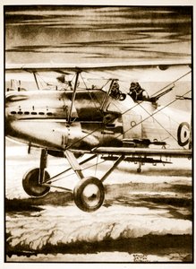 Höga reklamblad, illustration från "Flying Memories" av John Hamilton av Stanley Orton Bradshaw