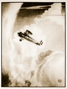 Träffade. flygning, illustration från "Flying Memories" av John Hamilton