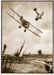 Trench Strafing, illustration från "Flying Memories" av John Hamilton