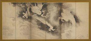 Drakar och moln, Momoyama eller Edo-perioden, 1590-1640.