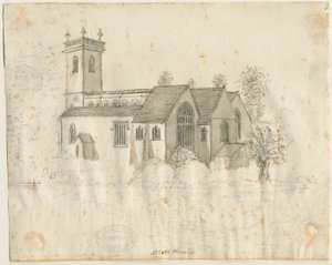 Abbots Bromley Church: blyertsskiss med lätt tvätt, nd [1762-1802]