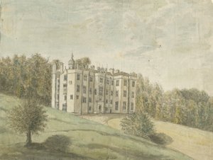 Beaudesert Hall and Park: akvarellmålning, nd [1762-1802] av Stebbing Shaw