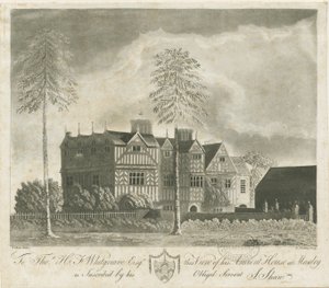 Bushbury - Moseley Old Hall: akvatintgravyr och [1700-talet] av Stebbing Shaw