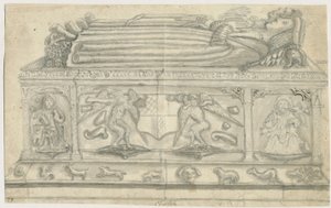 Clifton Campville Church - Vernon Monument: blyertsteckning, nd [1762-1802] av Stebbing Shaw
