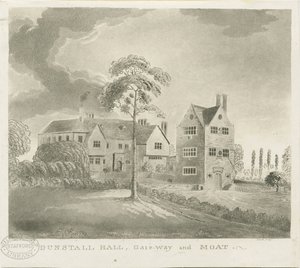 Dunstall Hall: akvatintgravyr, nd [1762-1802] (tryck) av Stebbing Shaw