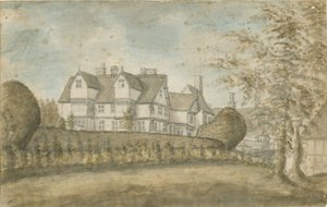 Eccleshall - Biana Hall: akvarellmålning, nd [1795] av Stebbing Shaw