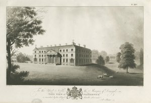 Fisherwick Hall: akvatintgravyr, nd [c 1797] (tryck) av Stebbing Shaw