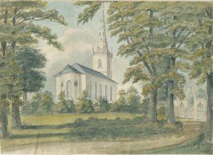 Great Barr Chapel: akvarellmålning, nd [1762-1802] av Stebbing Shaw
