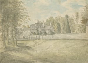 Great Barr Village - Old Tudor House: akvarellmålning, nd [1762-1802] av Stebbing Shaw