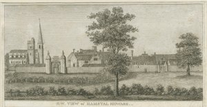 Hamstall Ridware - Kyrka och herrgård: gravyr, nd [1762-1802] (tryck) av Stebbing Shaw