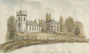 Haughton Church: akvarellmålning, 1801 av Stebbing Shaw
