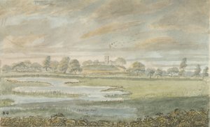 High Offley Church: akvarellmålning, nd [1762-1802] av Stebbing Shaw