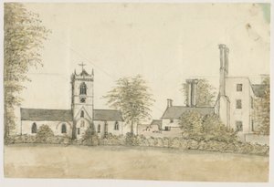 Lapley Church: akvarellmålning, nd [1762-1802] av Stebbing Shaw