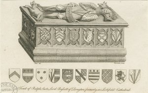 Lichfield Cathedral - Lord Bassetts grav: gravyr och [c 1791] (tryck) av Stebbing Shaw