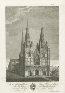Lichfield Cathedral - West Front: gravyr, nd [1762-1802] (tryck) av Stebbing Shaw