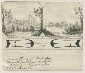 Mavesyn Ridware - Site of Blythbury Priory: indisk tuschteckning, 1795 av Stebbing Shaw