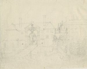 Patshull House: blyertsteckning, nd [?1762-1802] av Stebbing Shaw