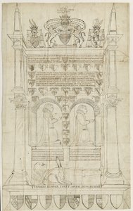 Sandon Church - Tomb of Sampson Erdeswick: penn- och bläckteckning, nd [? 1700-talet] (teckning) av Stebbing Shaw