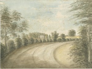 Statfold Hall: akvarellmålning, nd [1762-1802] av Stebbing Shaw