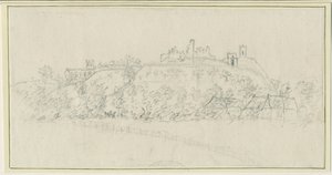 Tutbury Castle: blyertsteckning, nd [1762-1802] av Stebbing Shaw