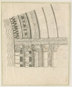 Tutbury Priory Church - West Doorway: penn- och sepiateckning, nd [1762-1802] av Stebbing Shaw