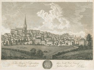 Walsall Town - North West View: gravyr, nd [c 1798] av Stebbing Shaw