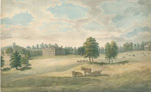 Weston-under-Lizard - Hall: akvarellmålning, nd [1762-1802] av Stebbing Shaw