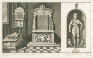 Wolverhampton - Monument över överste John Lane och amiral Richard Leveson: gravyr, nd [c 1798] (tryck) av Stebbing Shaw