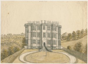 Wootton Lodge: akvarellmålning, nd [1794] av Stebbing Shaw