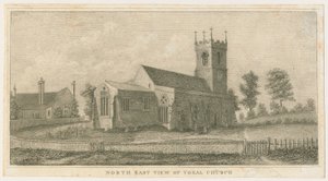 Yoxall Church: gravyr, nd [c 1798] (tryck) av Stebbing Shaw