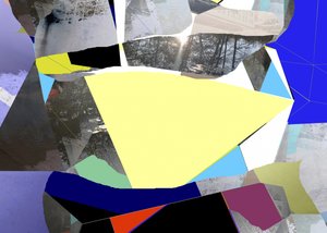 Abstrakt collage med solstrålar av Stefan Fransson
