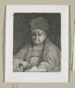 Halvlångt porträtt av en kyrklig dignitär av Stefan Juliusz Norblin de la Gourdaine