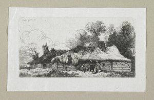 Landskap med polsk bondgård av Stefan Juliusz Norblin de la Gourdaine