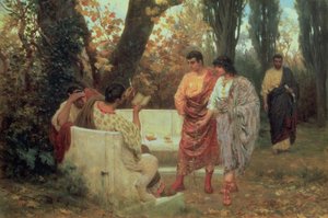 Romersk poet Catullus läser sin dikt