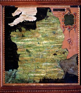 Frankrike Karta gjord av Stefano Bonsignori (? -1589) italiensk kosmograf och målare. Omkring 1581. Florens, Palazzo Vecchio, Sala del Mappamondo
