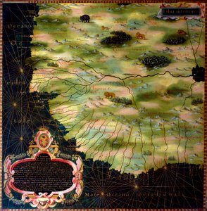 Karta över västafrikanska kuster (Libyen, Guinee, Sierra Leone, Senegal) av Stefano Bonsignori (Buonsignori) (d. 1589) 1581 Målning av skåpen i Geographic Map Room. Palazzo Vecchio, Sala del Mappamondo Florens