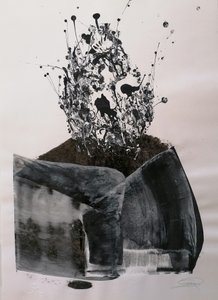 Monokrom abstrakt explosion