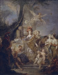 Catherine II som Minerva i Musernas cirkel