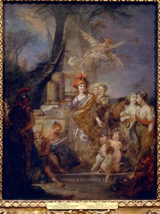 Kejsarinnan Katarina II (1729-1796) som Minerva i musernas krets. Målning av Stefano Torelli (1712-1784), olja på duk. italiensk konst