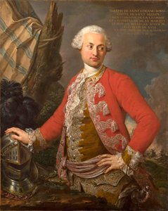 Porträtt av Joseph de Saint Étienne Borne, Comte de Saint Sernin, kunglig polsk och kursaksisk kammarherre, kapten för gardet och generaladjutant för infanteriet, 1755