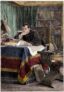 Porträtt av Niccolo Machiavelli (1469-1527) (gravyr)