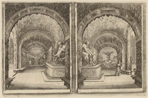 En grotta sett från två olika synpunkter, troligen 1653. av Stefano della Bella