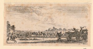 Battle Scene, från "Designs of Some Troop Conduct, Cannons, and Town Attacks" av Stefano della Bella
