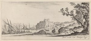 Båtar på stranden, i eller före 1647. av Stefano della Bella