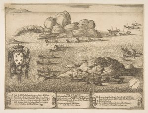 Infångande av två galärer vid Byserta, 1628. av Stefano della Bella