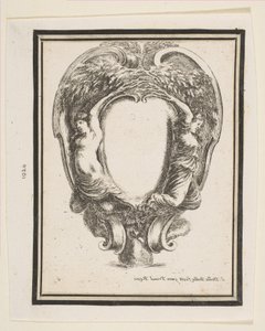 Kartusch med anka och nymfer, 1647. av Stefano della Bella