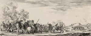 Choc de Cavalerie (etsning på lagt papper) av Stefano della Bella